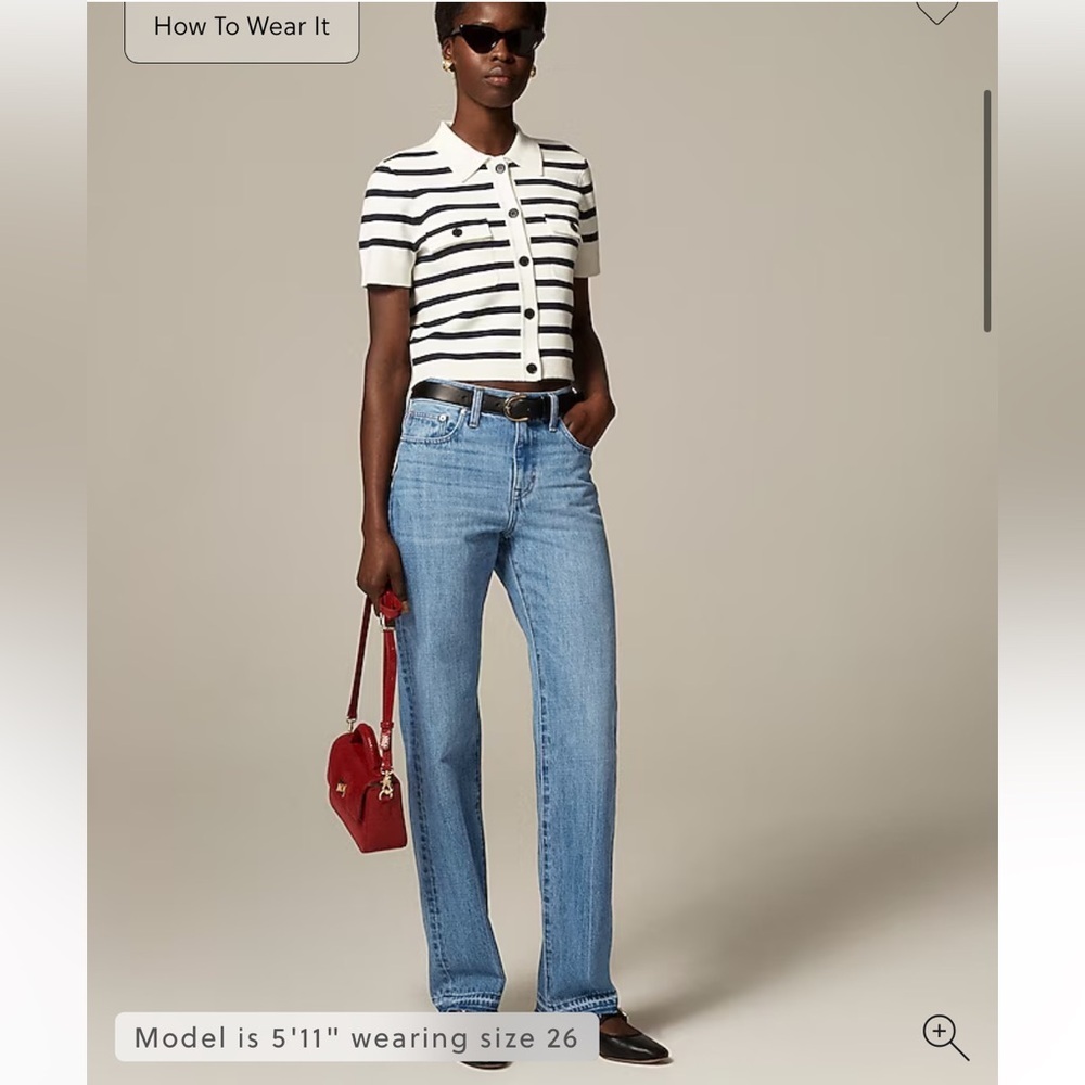 J Crew Mid-rise straight jean in Elise Wash